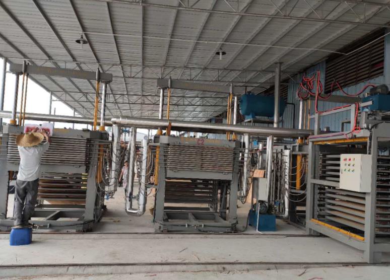 What are the types of plywood hot press machines